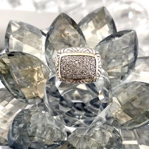 Genuine Sterling Silver in Sterling Silver & pave Diamond with Gold trim